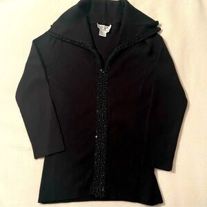 👑women's Beaded Silk Zip Blouse